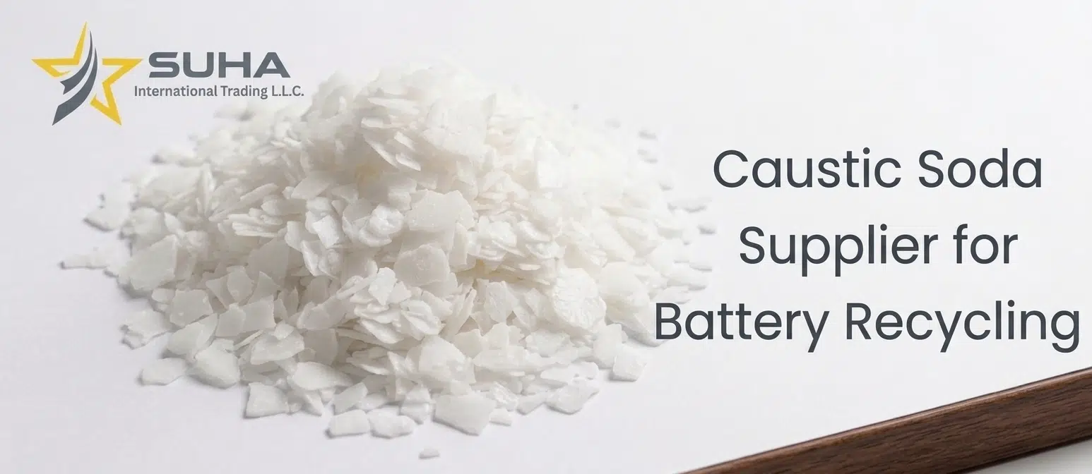 Caustic soda for battery recycling – high-purity NaOH for hydrometallurgical Black Mass processing and lithium recovery.