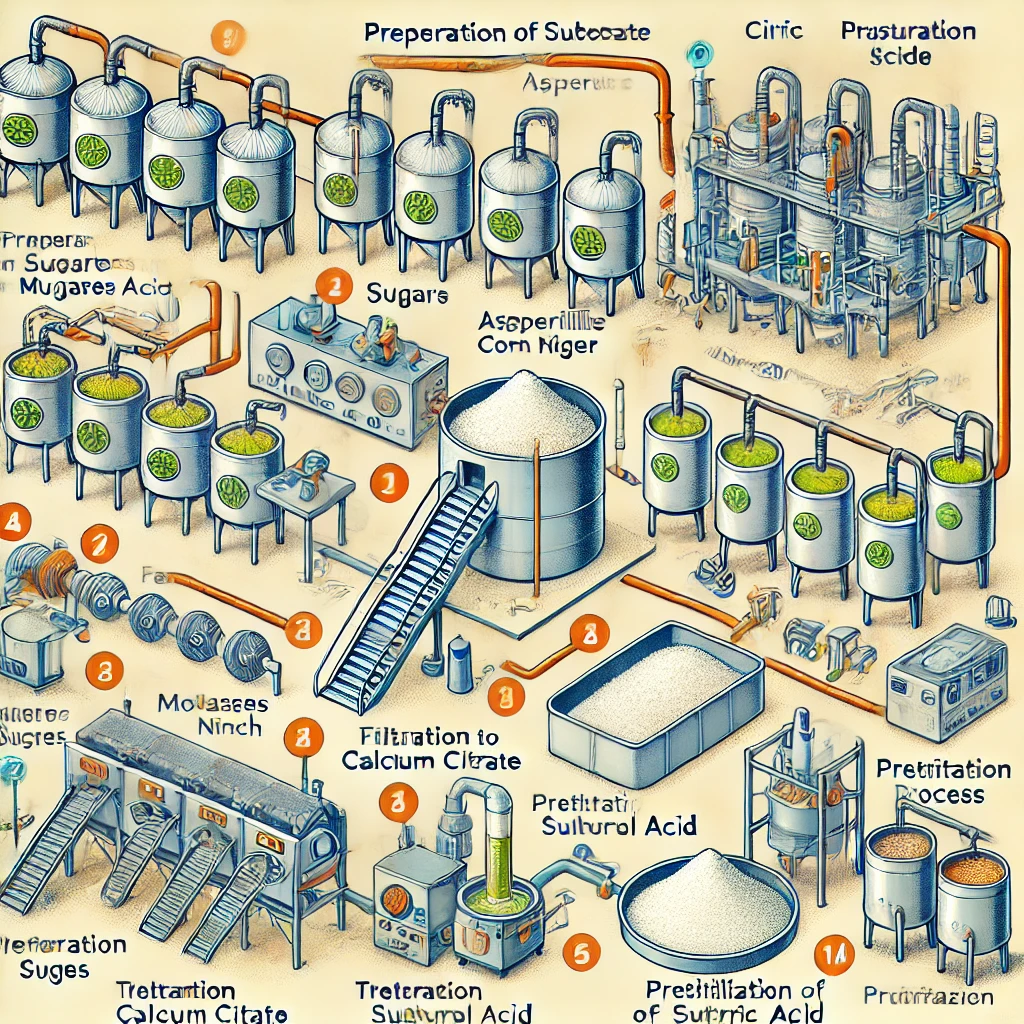 Manufacturing Process of Citric Acid