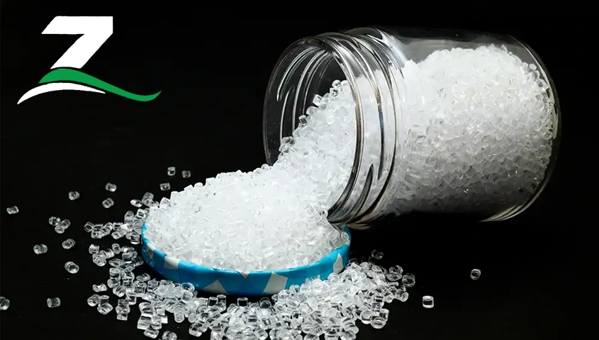 General Purpose Polystyrene (GPPS) granules supplied by ZÜMRÜT International Kimya Co., high-quality thermoplastic polymer for packaging, electronics, and medical applications.