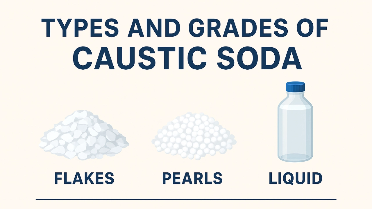 Comparison of caustic soda types and grades: flakes, pearls, and liquid with industrial applications Comparison of caustic soda types and grades: flakes, pearls, and liquid with industrial applications
