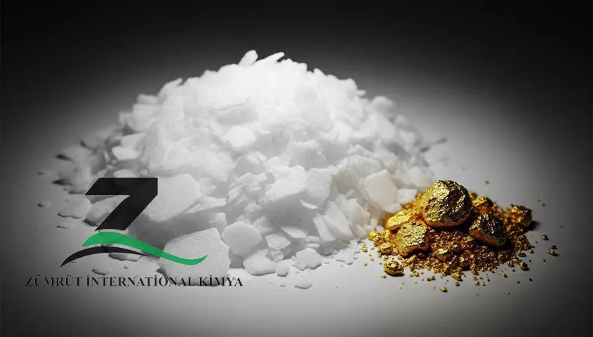 High-purity caustic soda flakes used in gold mining extraction processes