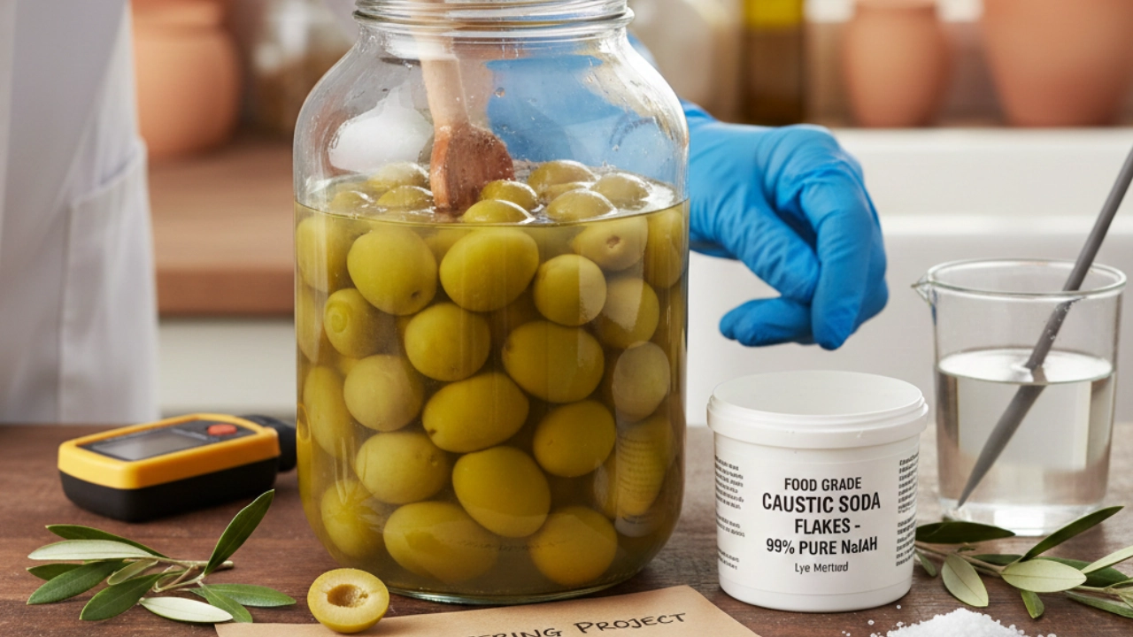 Caustic Soda in Olive Curing